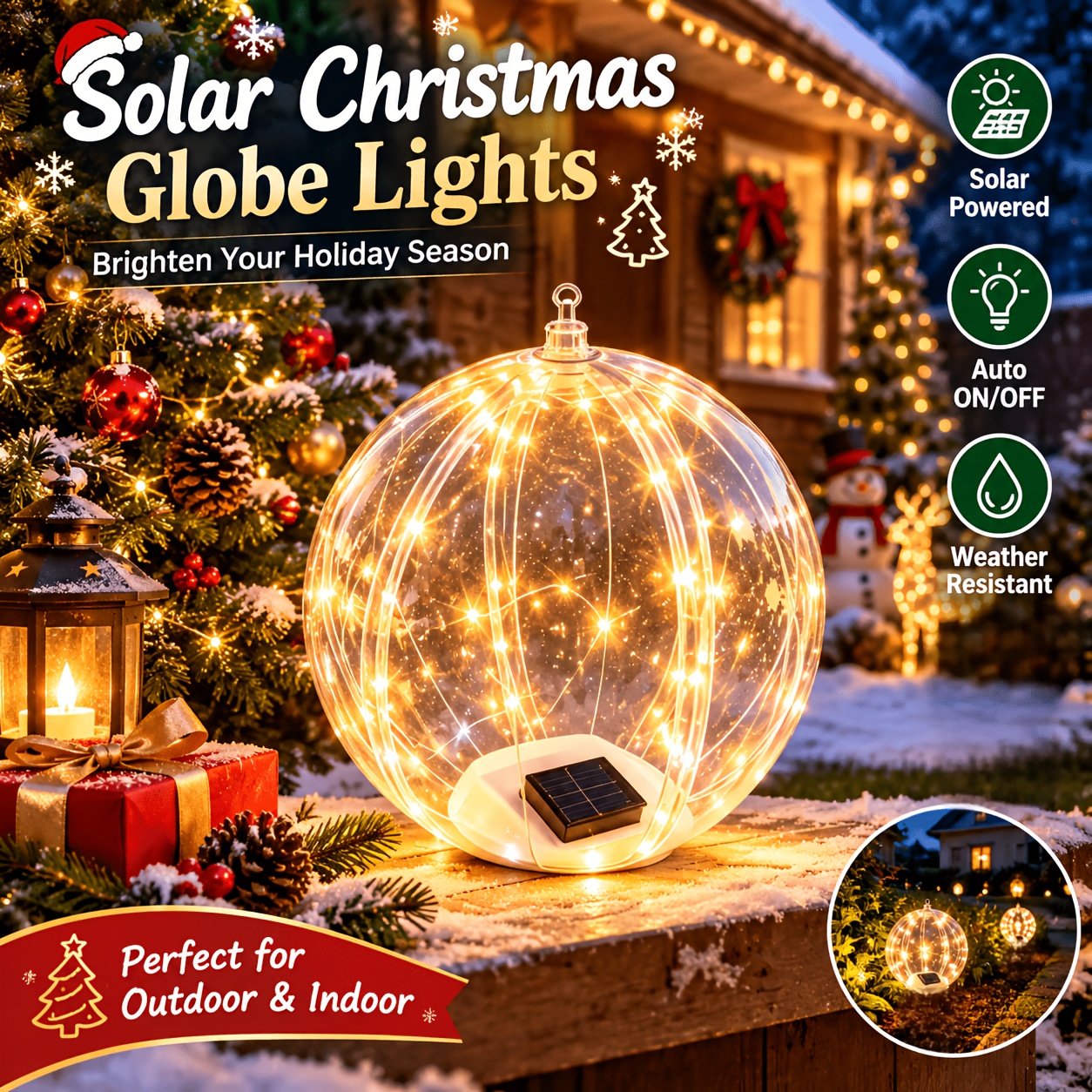 TEMU Solar Lights Outdoor, 15-inch Inflatable Ball Lights, Ip68 Waterproof Warm White Led Solar Lights, Floating Pool Lights For Garden Lawn
