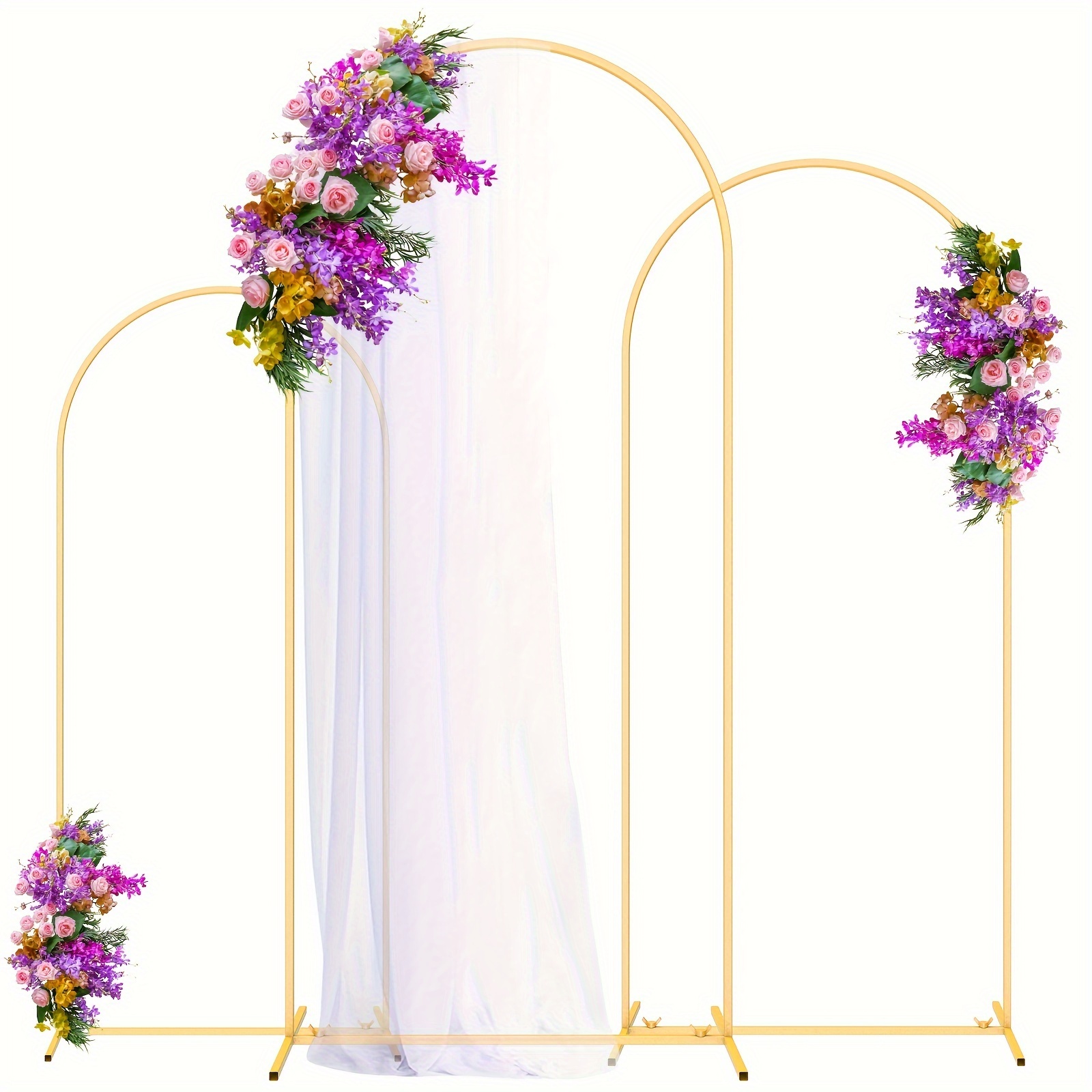 

Metal Arch Backdrop Stand Set Of 3 Arch Stand 70.8in & 59in & 47.2in Arched Backdrop Frame For Birthday Party Baby Shower Graduation Decoration