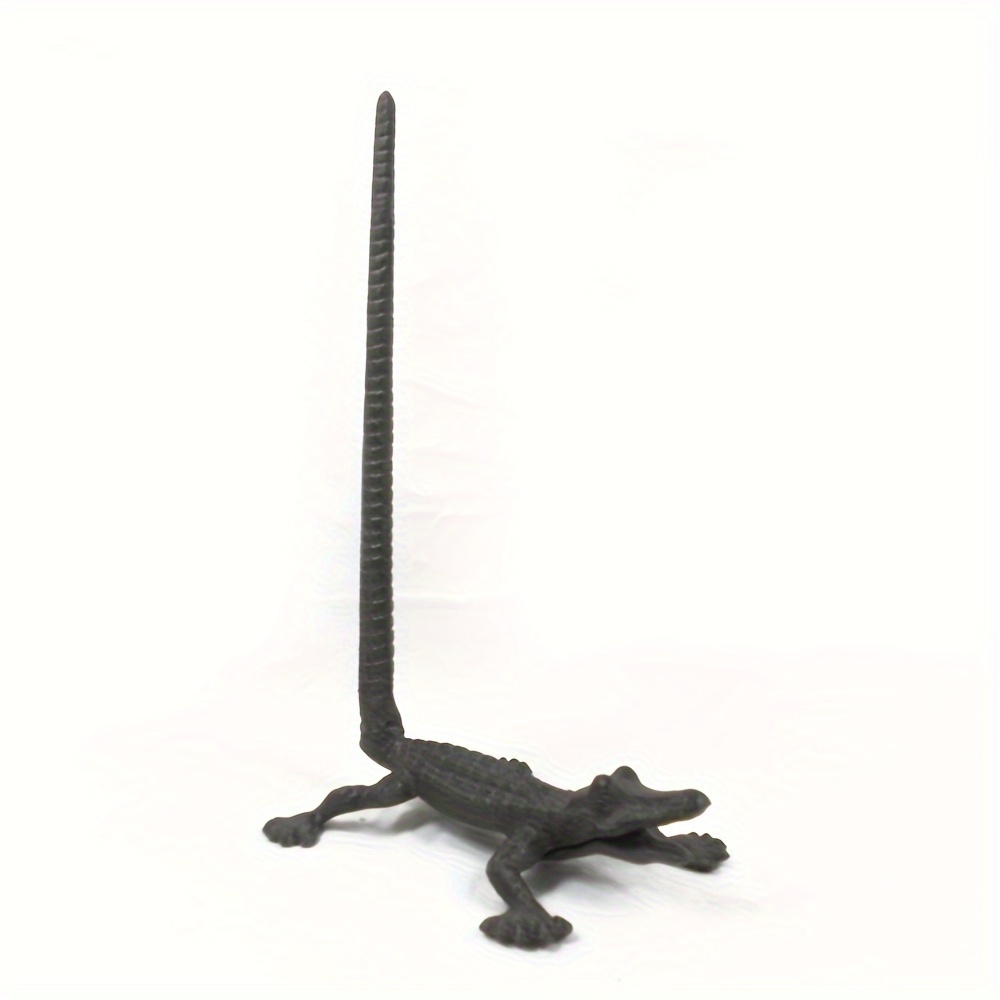 1pc cast iron crocodile ornament tissue holder hemp rope and other   rack Product details 4