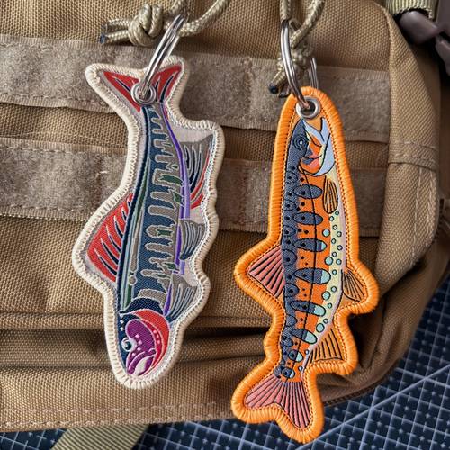 novelty trout keychain key ring fun woven tag key ring sports accessory fish fishing backpack pendant gift fashion accessory unisex