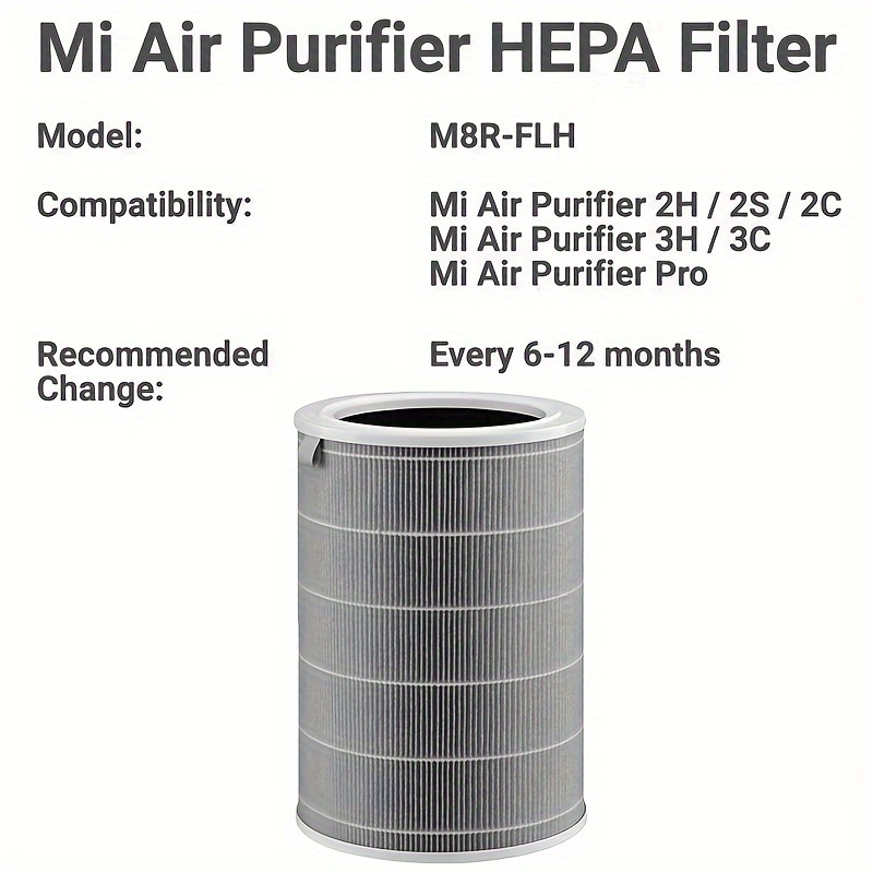 

For Xiaomi Purifier Replacement Filter M8r-flh - Compatible With Mi 1, & Pro Models - 3-layer Filtration System With H13 True Hepa & Activated Carbon - Enhances Indoor Air Quality, Filter