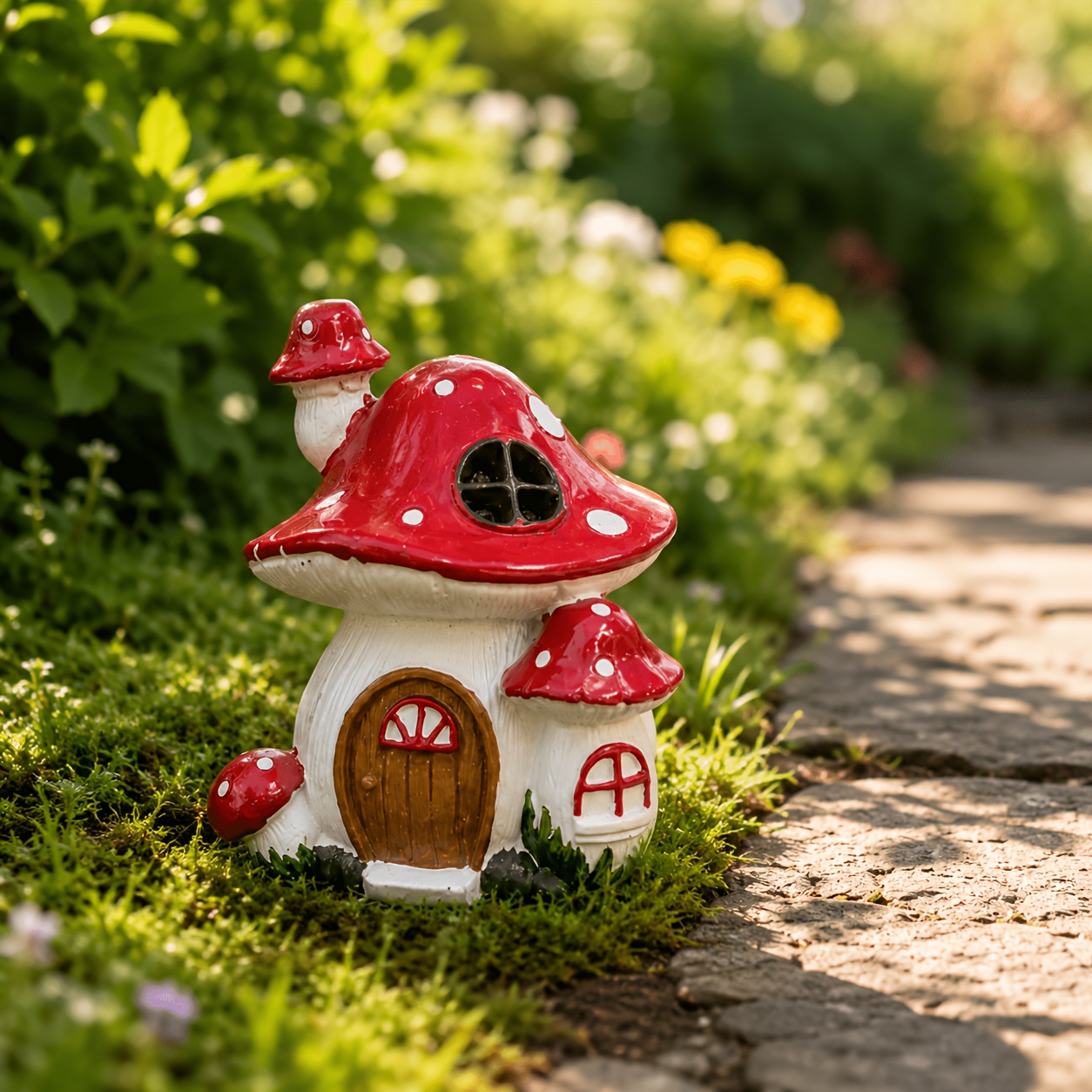 TEMU 1pc Statues de Maison Multi- en Résine, Décoration Thématique Extérieure Plante, Détails Main, Matériau en Résine Résistant aux Intempéries,