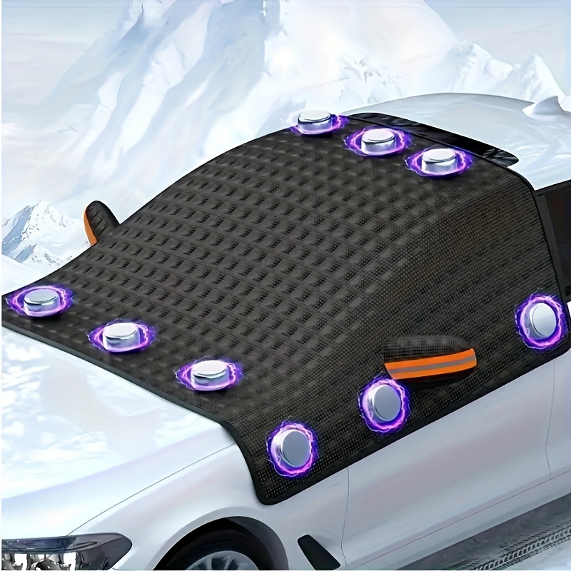 

Car Front Windshield Protective Cover Magnetic Auxiliary Fixed Snow , Winter Sunshade, Thickened Design And Store