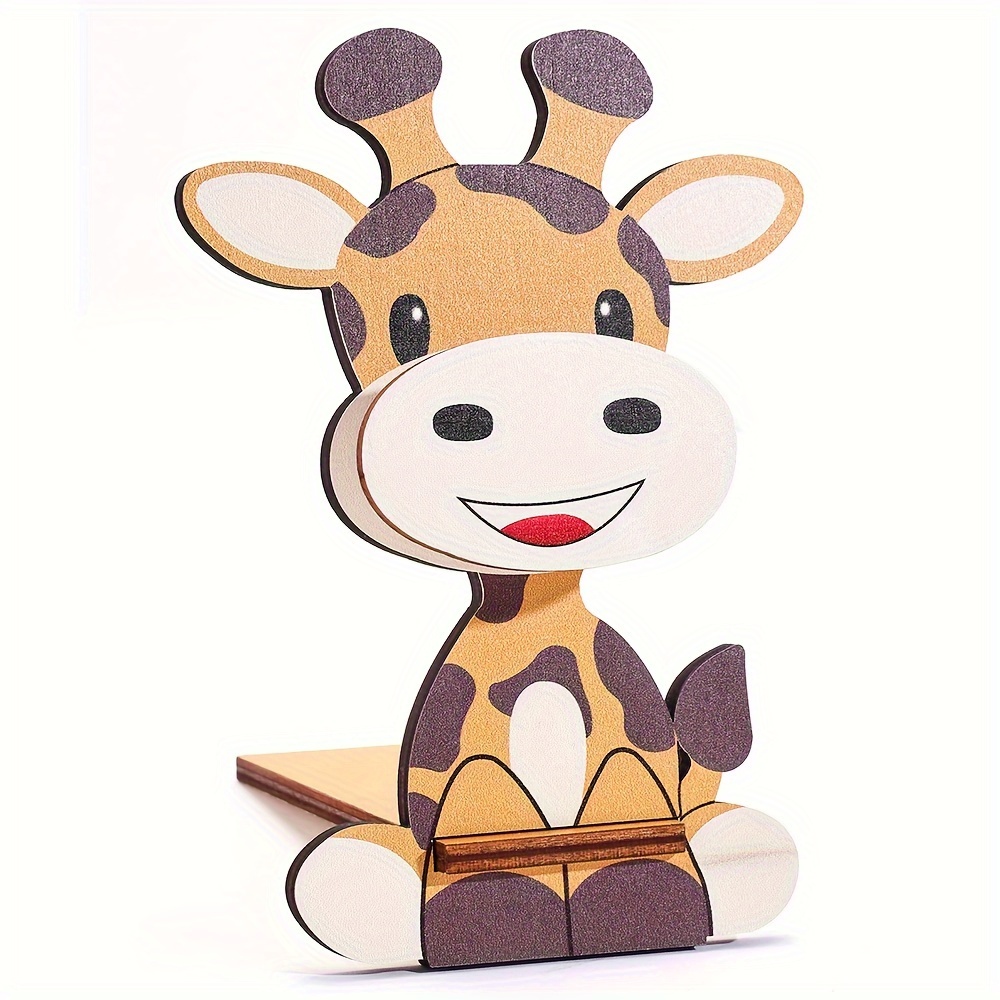Image of 1pc Cute Giraffe Eyeglass Holder Funny Animal Decorative Eyeglass Sunglass Holder Wooden Glass Display Stand For Women Men