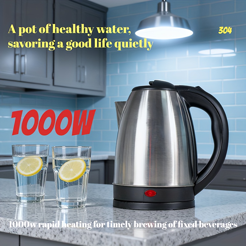 2l Large Capacity Stainless Steel Water Kettle For Family And , No Refills Needed. Seamless Design, Safe, , Ideal For Kitchen Use