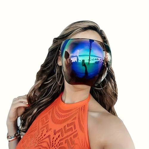 1 pair oversized full face polarized fashion glasses durable pc anti glare scratch resistant spherical lenses multicolor fit for biking clarity ideal gift for women men easter valentine s day mother s day bike glasses
