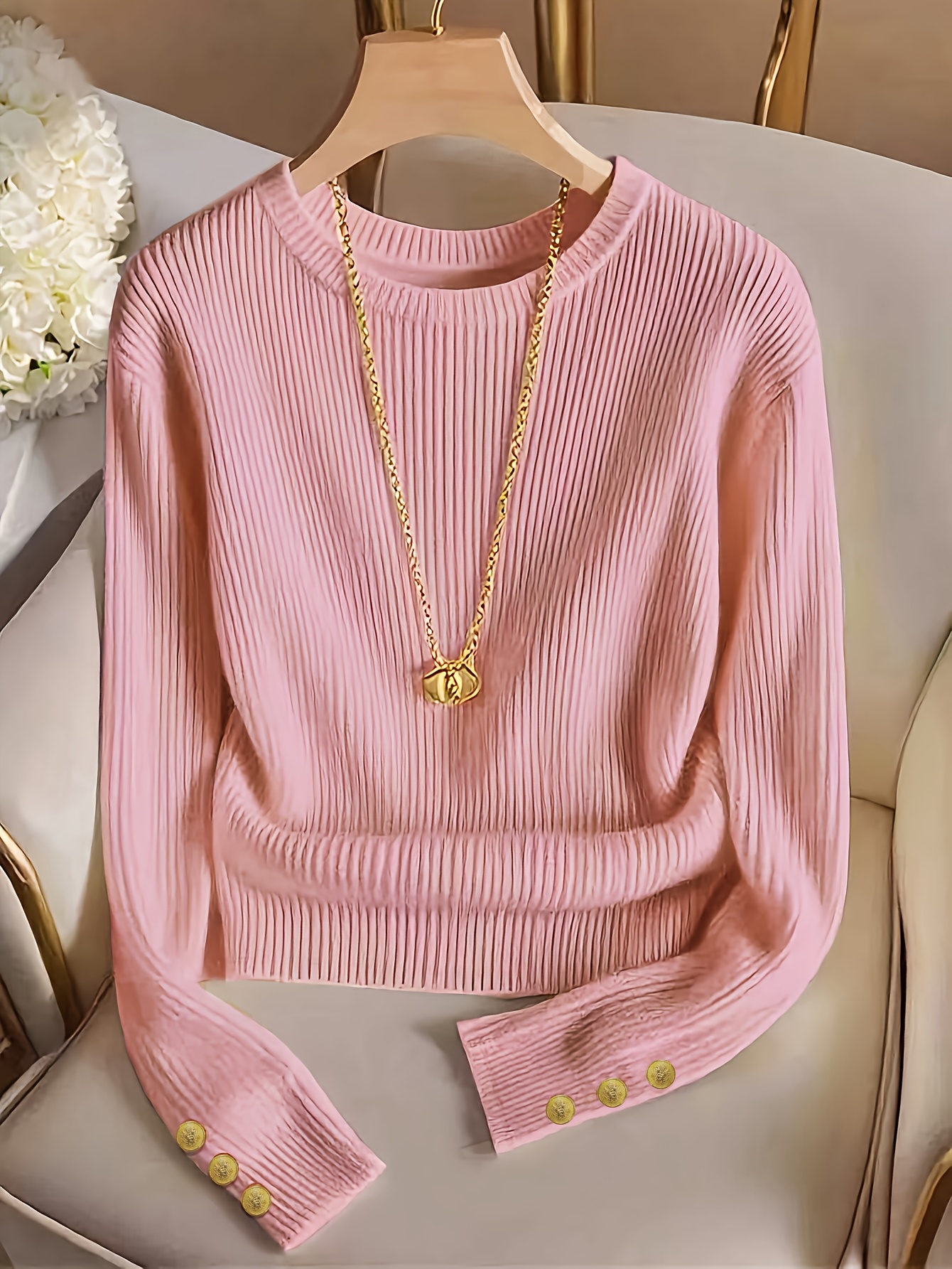 spring summer   womens solid color casual fashion elegant top