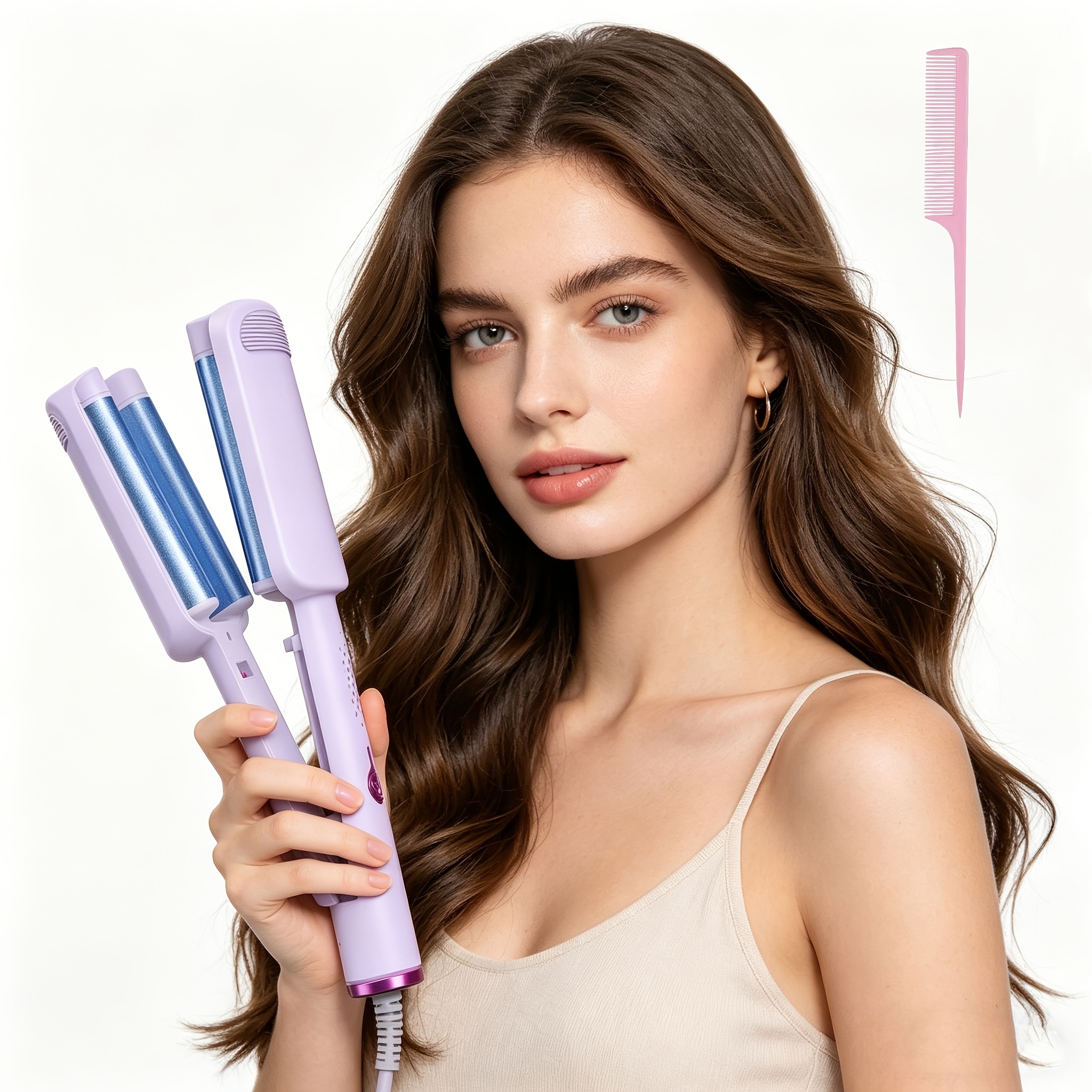 [hjhhhqhy]egg Roll Curling Iron, Fast-heating Curling Clip, And Volume, Design, Makes Hair Bouncy And Curly, Suitable For Women Hair. Holiday/birthday Gift