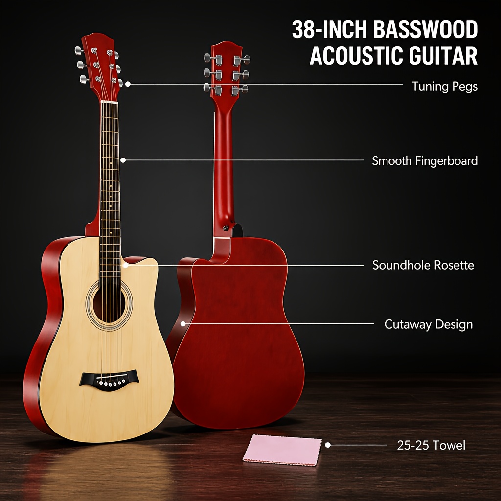 38 Inch Beginner Acoustic Guitar with Free Tutorial, Easy to Learn... product image 4
