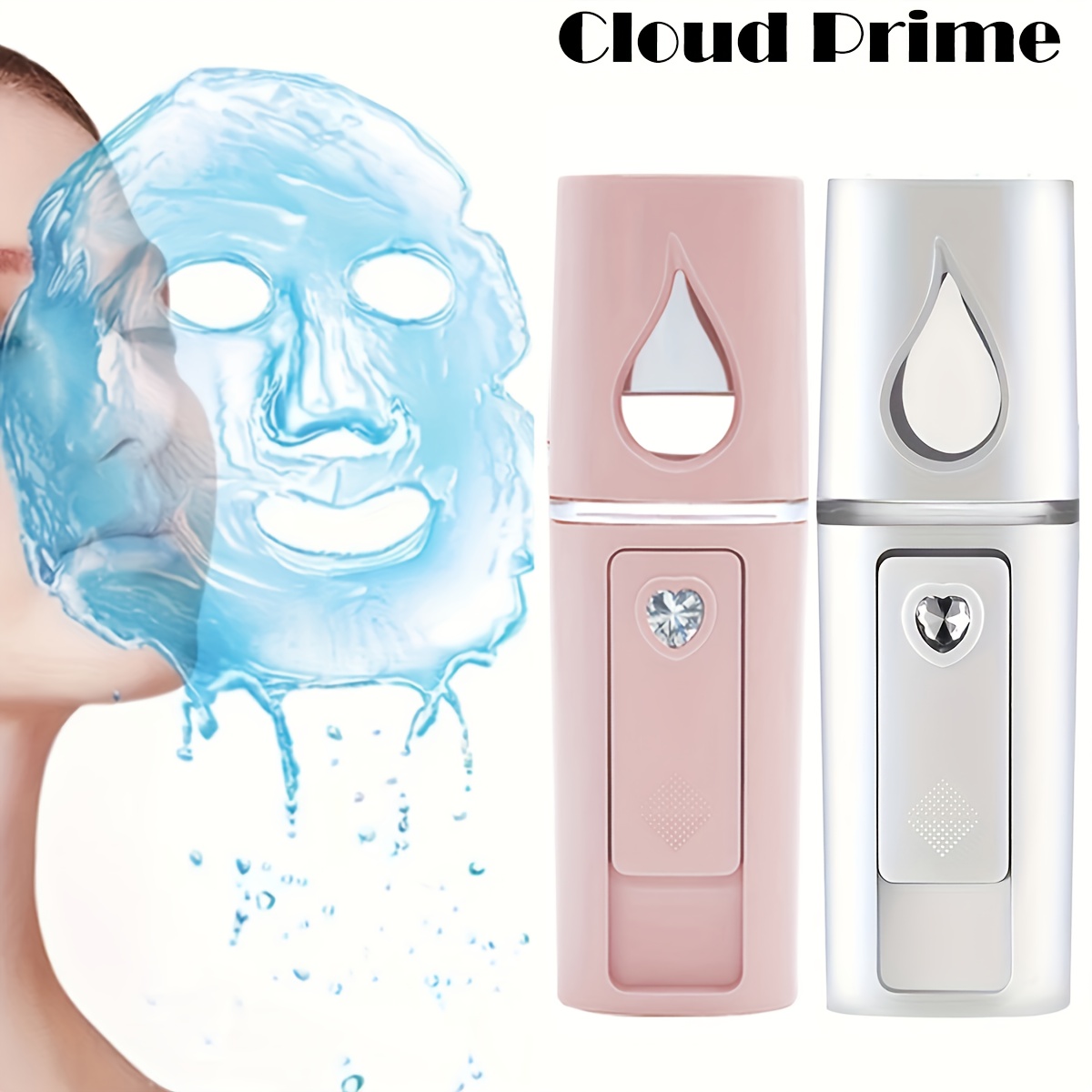 cloud prime mini   handheld   sprayer usb rechargeable 150mah lithium battery portable design for face and body hydration travel friendly mist spray functionality rechargeable battery usb charging formaldehyde free