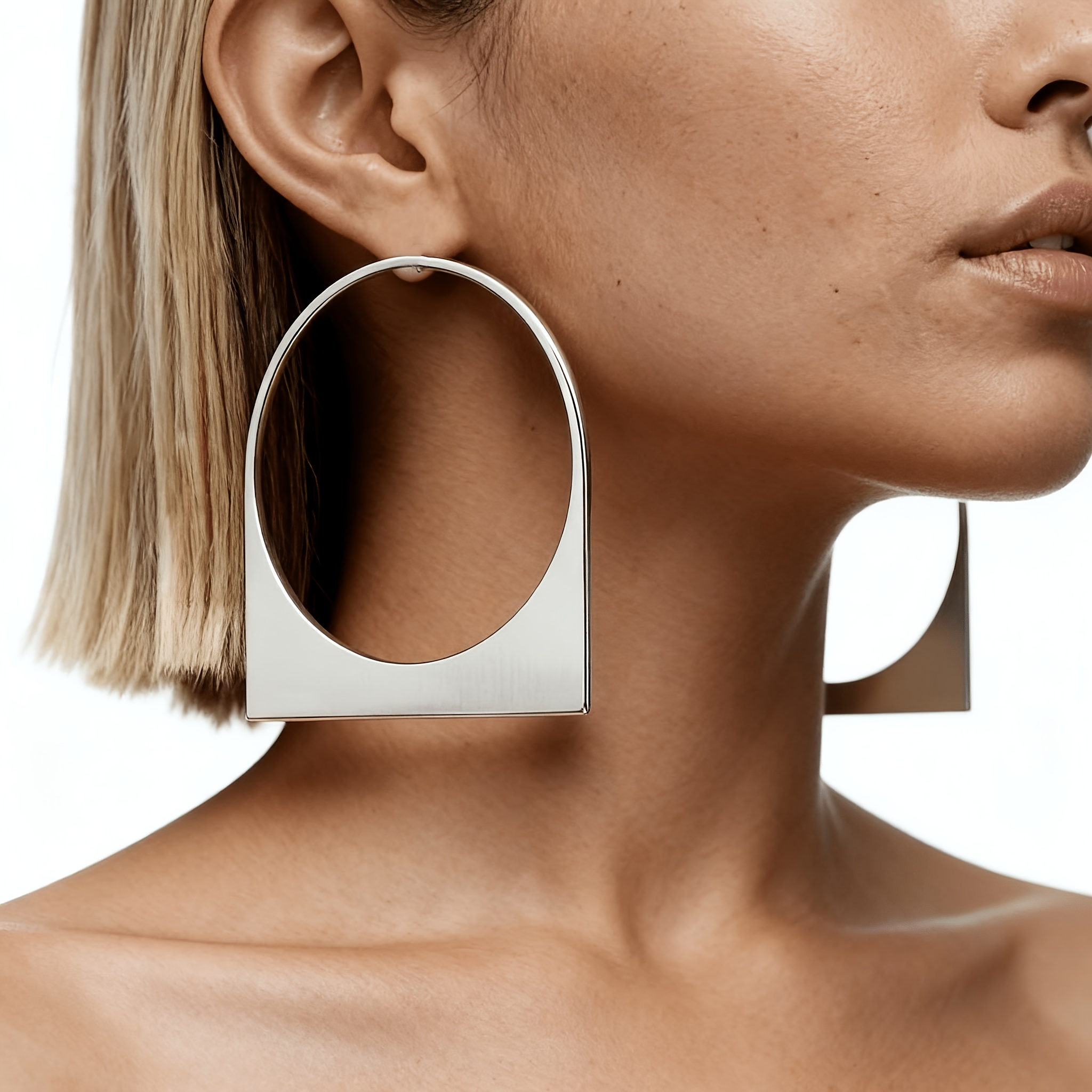 TEMU Boucles d'oreilles à clous ultra-exagérées et tendance, design géométrique pour femmes