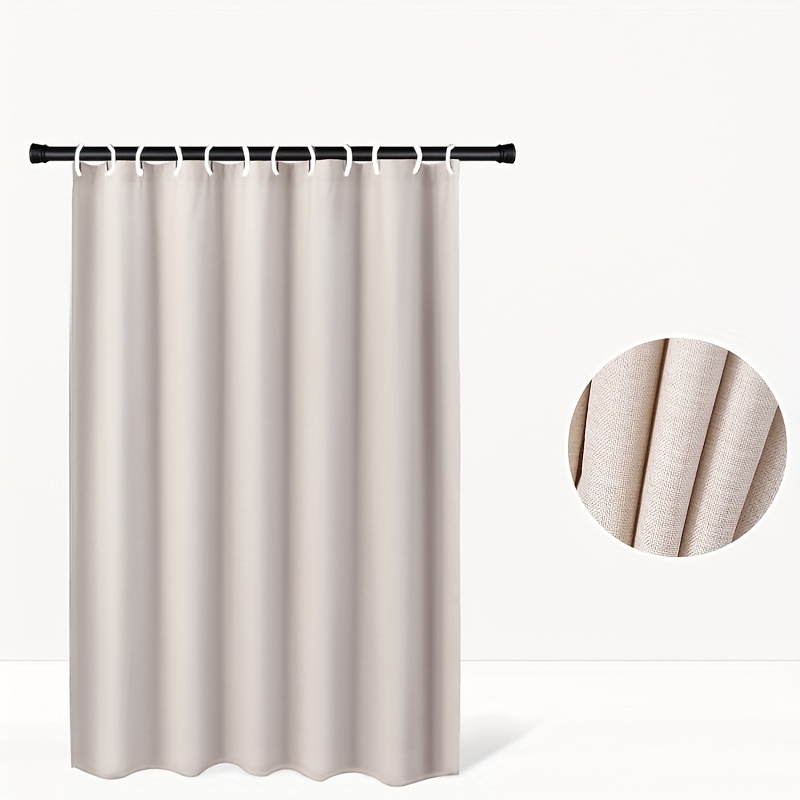 E-shop - Duschvorhang, 150G/M2 Moderner, schwer abwaschbarer Stoff Duschvorhang, Polyester Material Vorhang, Badezimmer Vorhang mit passenden Haken