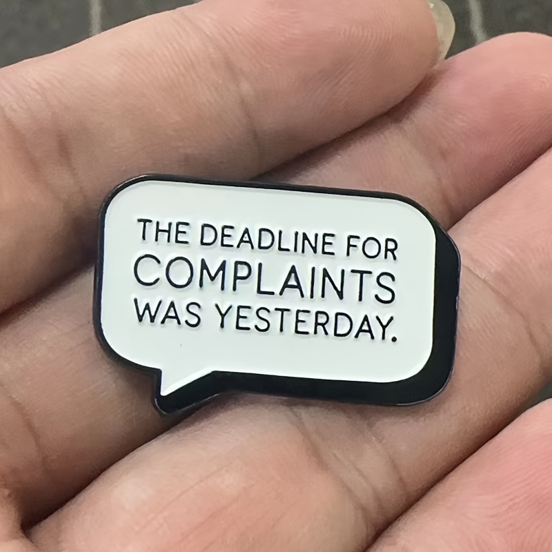 

Punk Brooch: 'the For Complaints Was .' Enamel Lapel Badge - New,