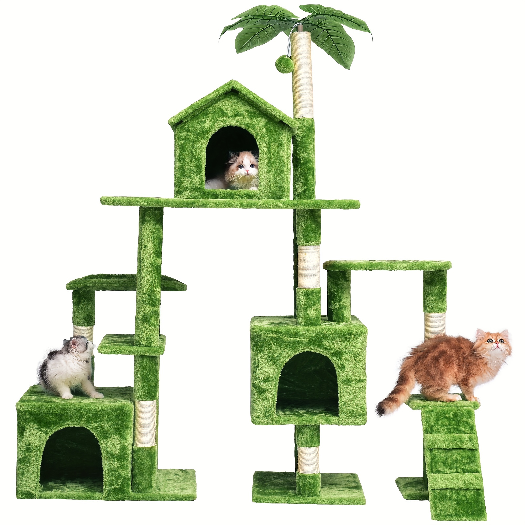 

Cat Tree Cat Tower Removable, Split Left/right Design 59h*55.1w Inch Cat Tree Tower With Scratching Post For Climbing, Resting, And Claw Sharpening Cat Furniture