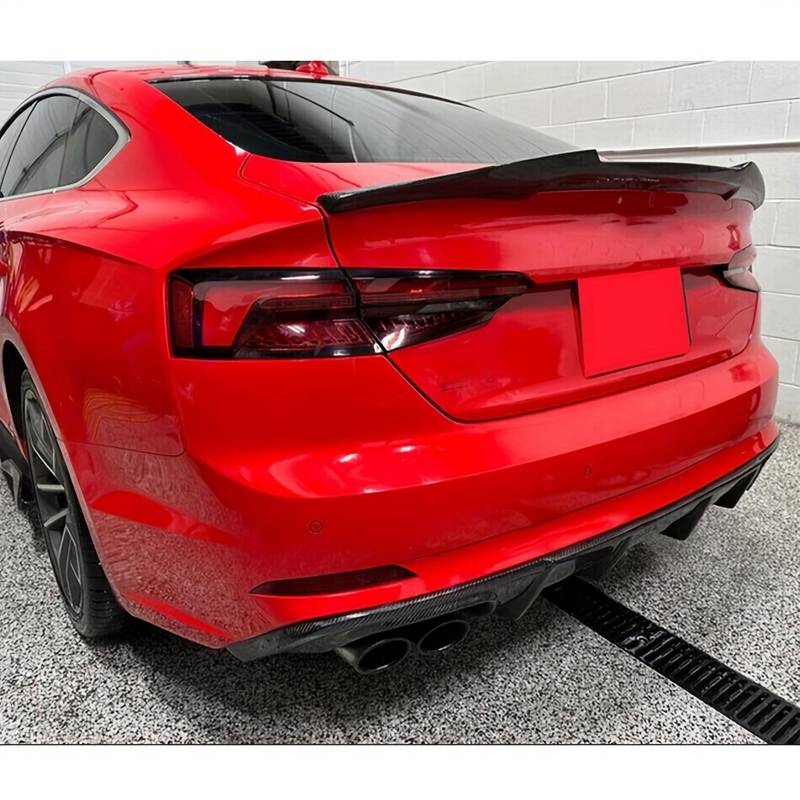Division Automotive Rear Trunk Spoiler Wing – Black, Factory Style For Audi A5/S5 B9 (2017-2022) 4-Door