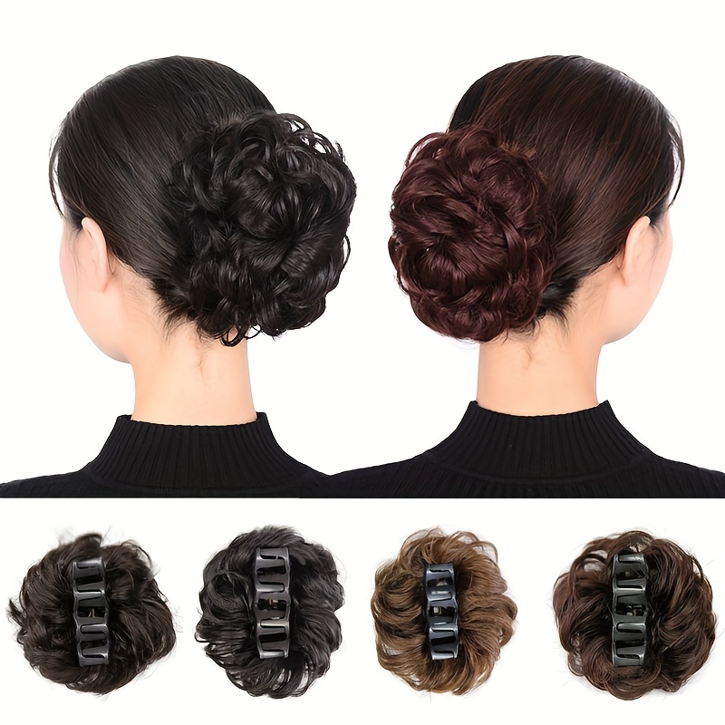 

1pc Elegant Hair Clip, Faux Bun Wig, Hair Accessory, Fiber Hair Puff, Universal Fit For All Ethnicities