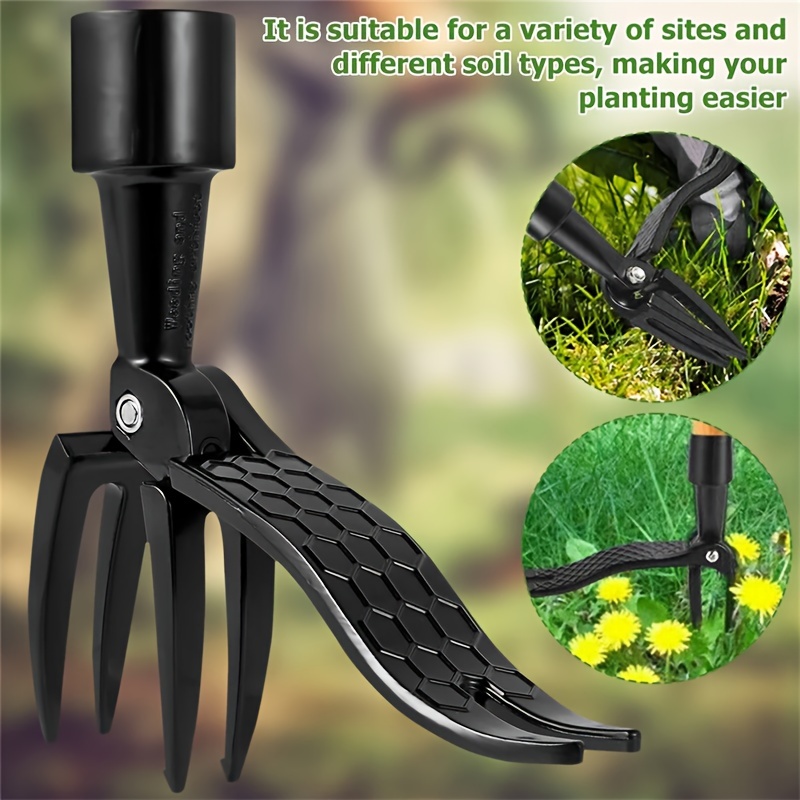 

Easy- Standup Weeder Attachment With Claw & Foot Pedal - Durable Metal Root Remover For All Soil Types, Perfect For Lawn Care