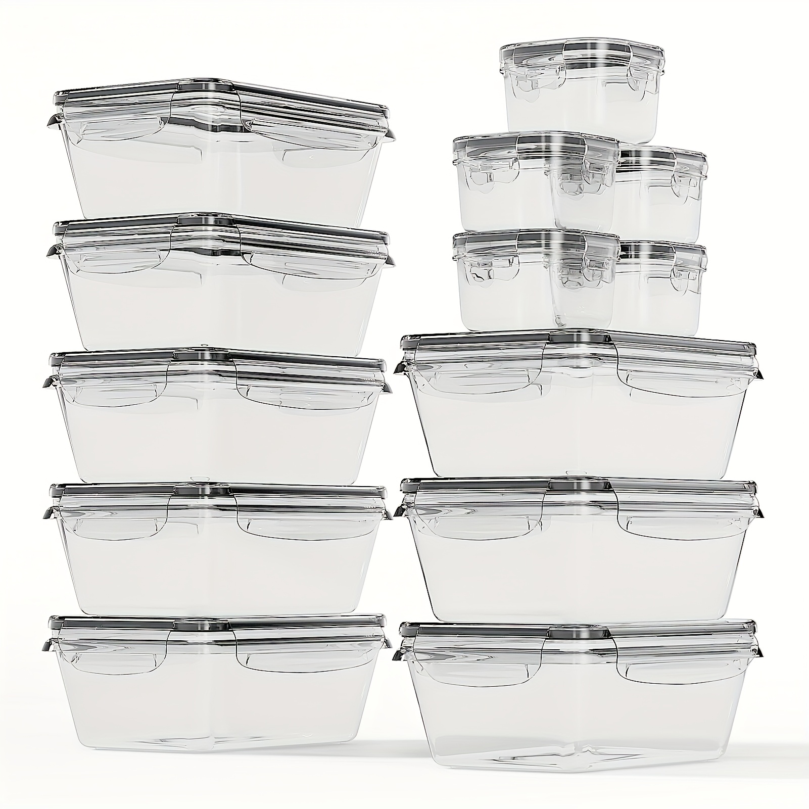 TEMU A Must-have For A ! 13pcs Set Of Clamp Type Fresh Container Tableware | Storage Can | 0.84/0.14 | Sealed Hygiene | Fresh Sealing | Suitable For