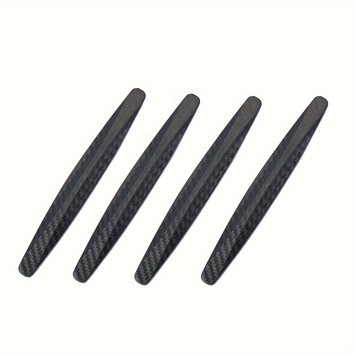 4pcs Fiber Pattern Pvc Car Bumper Protector Strips - Anti-collision Guard For Door Edges & Rearview Mirrors, Fit