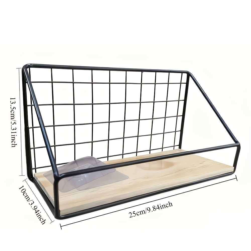 E-shop Wandregal mit Aufbewahrungskorb | Ein multifunktionaler, platzsparender Wandregal-Organizer, geeignet für Schlafzimmer, Küche und Badezimmer |