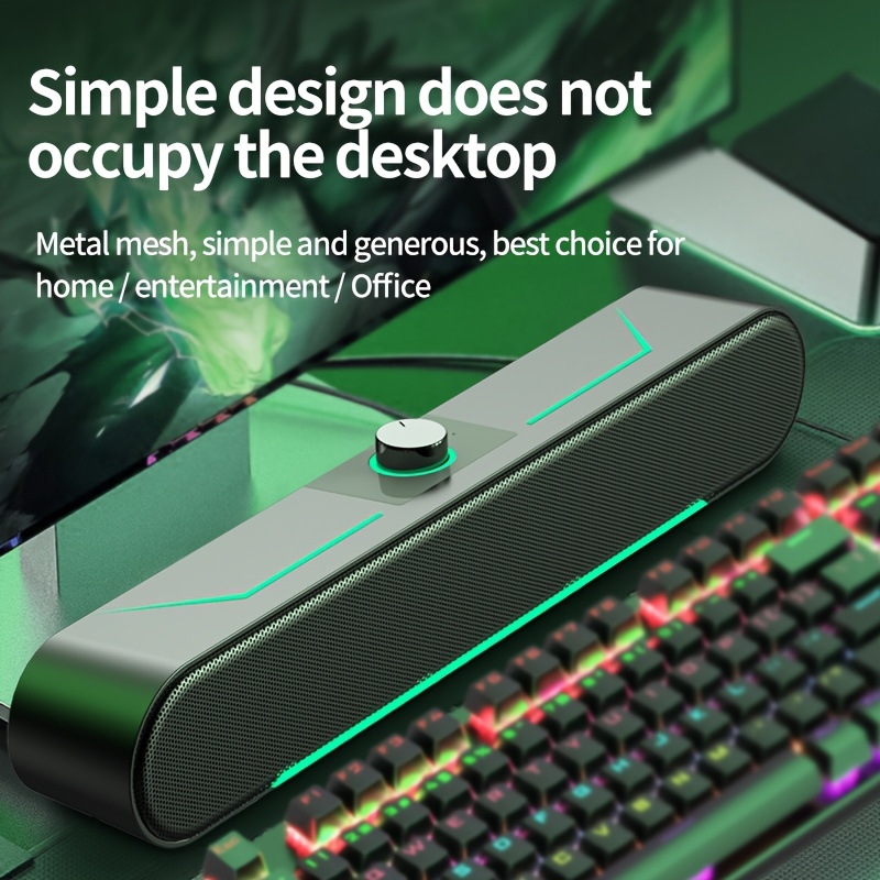 desktop gaming speakers usb powered surround Temu