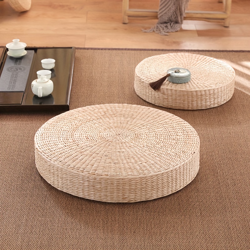 1pc grass woven tatami mat sitting prayer mat thickened zen meditation mat floor seat mat grass dandelion