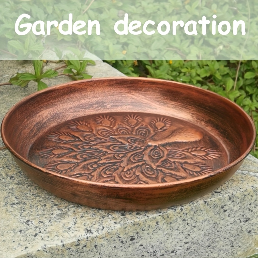 1pc Simple Bath, Outdoor Bird Feeder With , Garden And Patio Decoration Tabletop Ornament