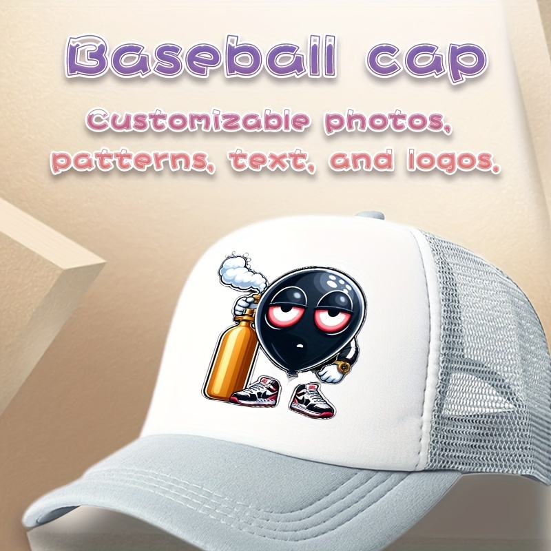 

1pc Retro Personalized Baseball Cap - Customizable With Text, Photo Pattern, Logo - Sports Cap, Groom Custom Hat, Groom Hat, Wedding Party Hat, Trucker Hat