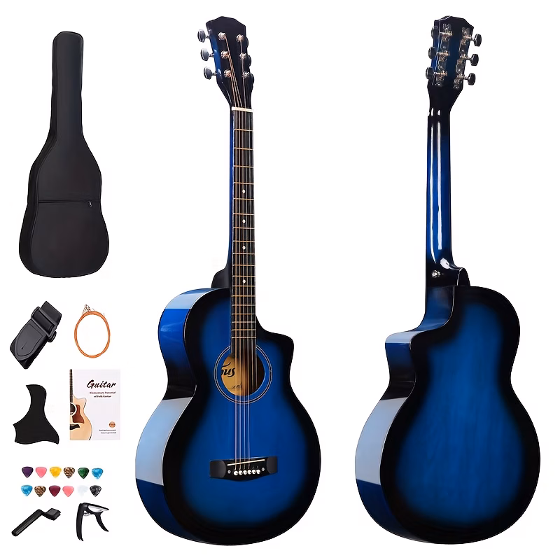 Complete Acoustic Guitar for Beginners, 38 Inches, Wooden Guitar...