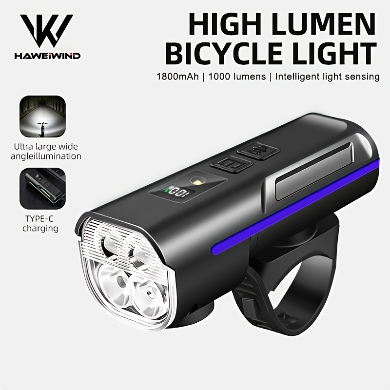 TEMU Luce Anteriore Bici, Super Luminosa 1500 Lumen Ricaricabile USB, 5 Modalit� di Illuminazione, Adatta per Bici da , Mountain Bike, Ciclismo