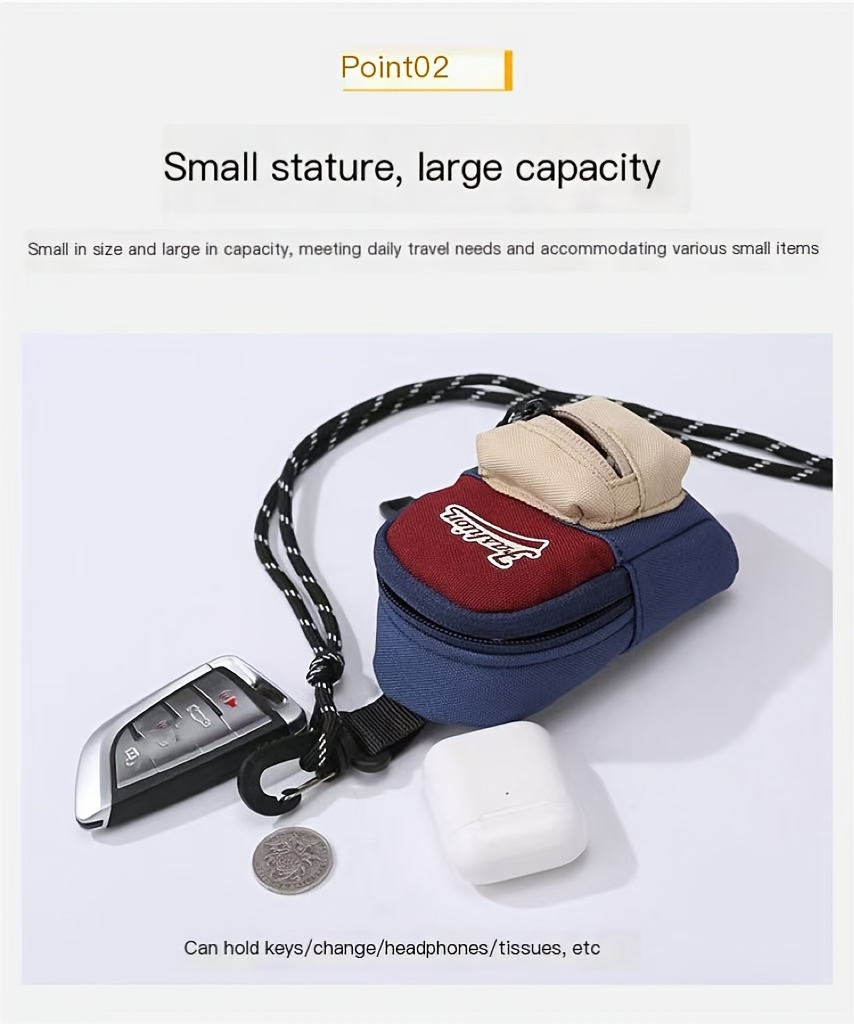 Bolsa de cruzada mini Oxford de moda, de patrón geométrico, ligera y plegable, correa ajustable, bolsillo con cremallera, estilo deportivo, sin forro, diseño de splicing, para auriculares y cambio, cuidado de lavado a mano