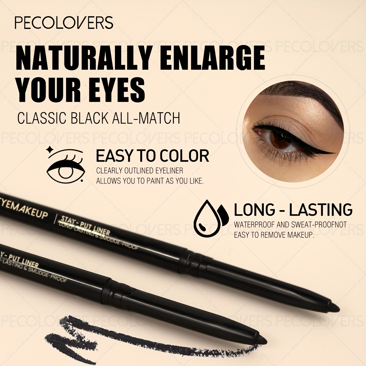 Waterproof Black Eyeliner with Long-Lasting Formula