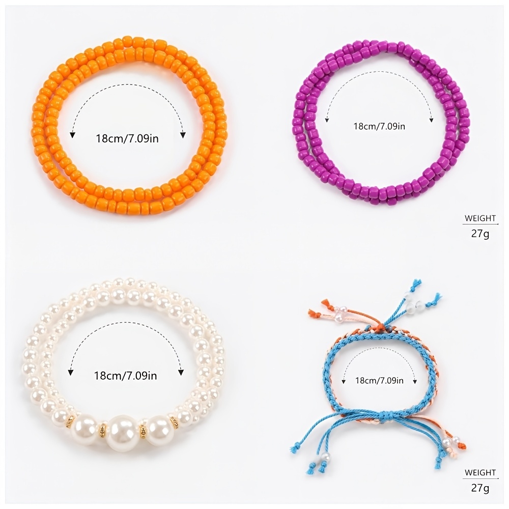 8pc Handmade Boho Stackable Bracelets Set, Beach Gift