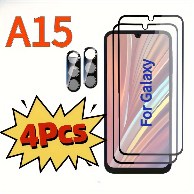 

2 +2pcs Protecteur d'Écran en Verre Trempé pour Samsung Galaxy A15 - Compatible avec les Modèles A15 4G & 15 5G