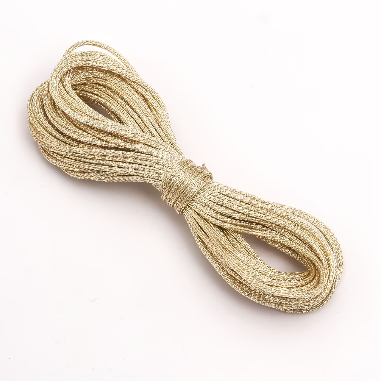 TEMU 6 mètres de cordon doré argenté, options multicolores, corde décorative métallique lustrée, fil à des nœuds artisanaux, corde d'emballage pour