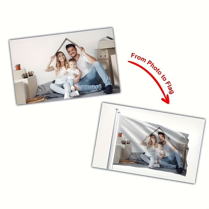 TEMU Customizable 1pc Double Grommet Flag Banner, Suitable For Outdoor/indoor Use, Design Your Own Photo/text/logo, Single-sided Printing,