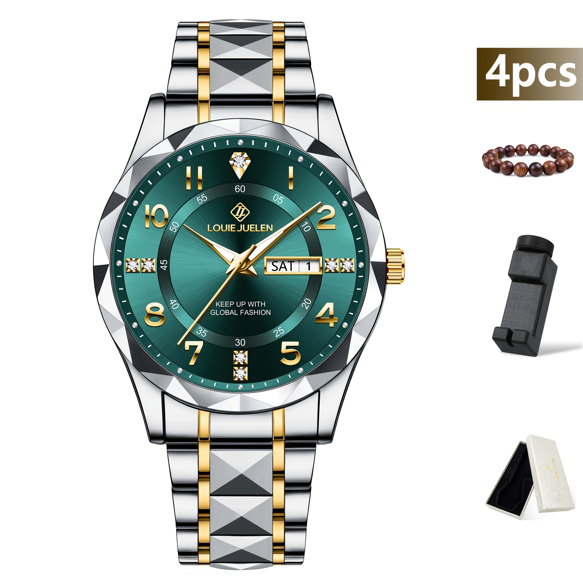 Image of 4pcs Men's Mechanical Watches With Multifunctional , Suitable For Business And Social Occasions, Perfect For Christmas, Anniversaries, Or Father's Day Gifts, Without Battery