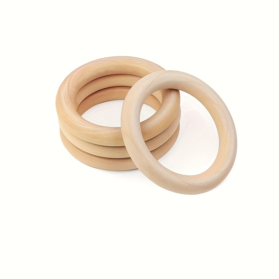 

12 Pcs 5cm Bamboo Wood Rings - Diy Jewelry Accessories - Wooden Beads And Charms