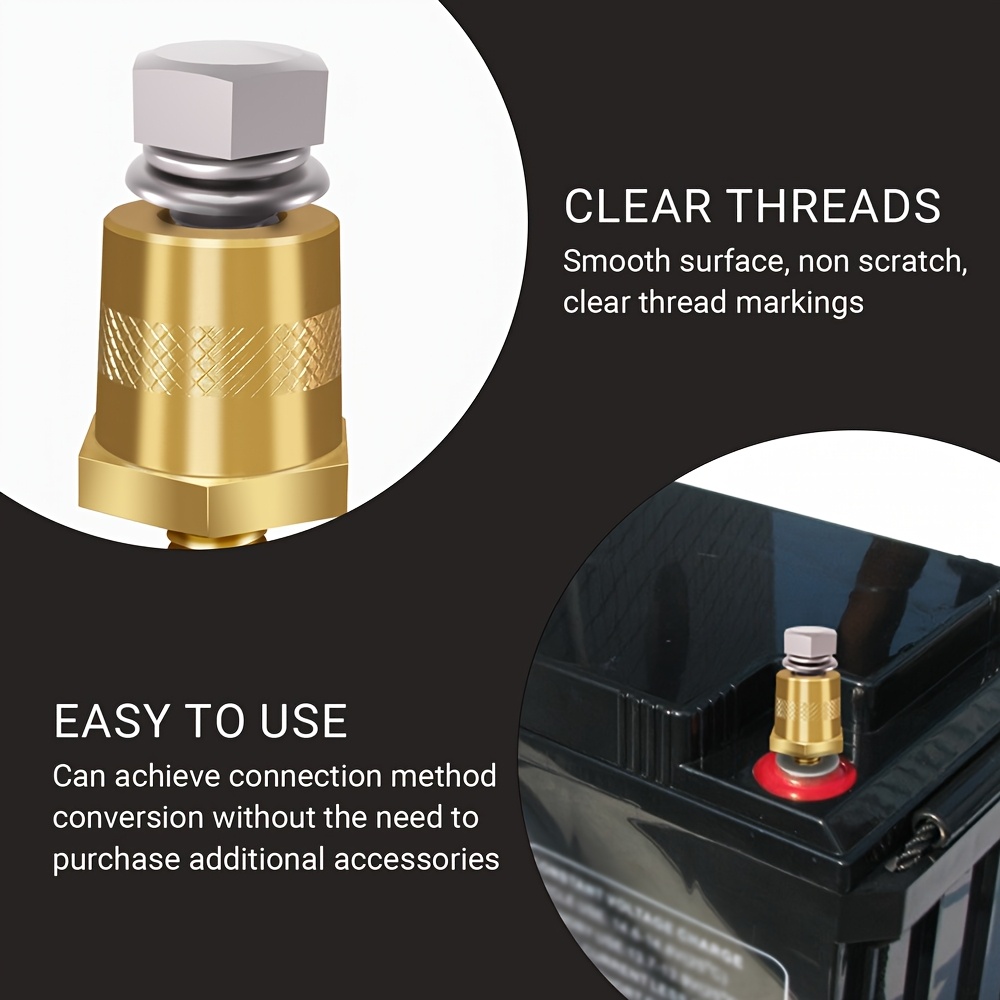 2 шт. высококачественные m6 клеммы для аккумуляторов: медные винтовые адаптеры - подходят для автомобильных батарей; m6 медные наконечники с резьбой Детали 2