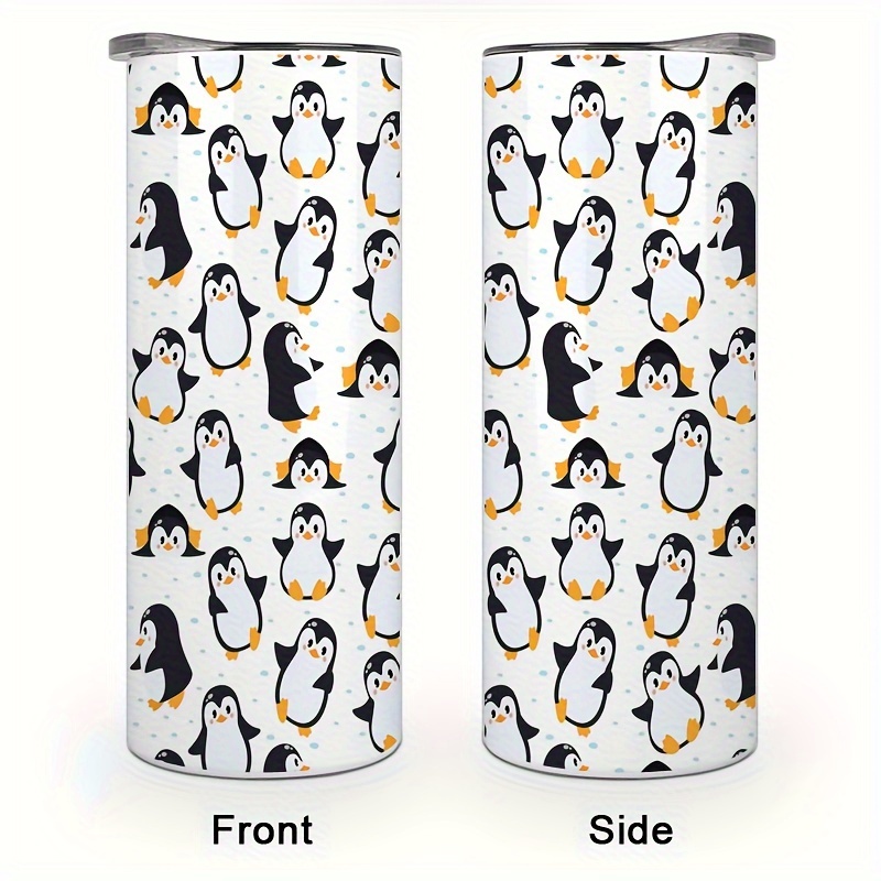 

20oz Stainless Steel Penguin Tumbler With Lid & Straw - Insulated Travel Cup For All Seasons, Perfect Gift For Holidays & Birthdays