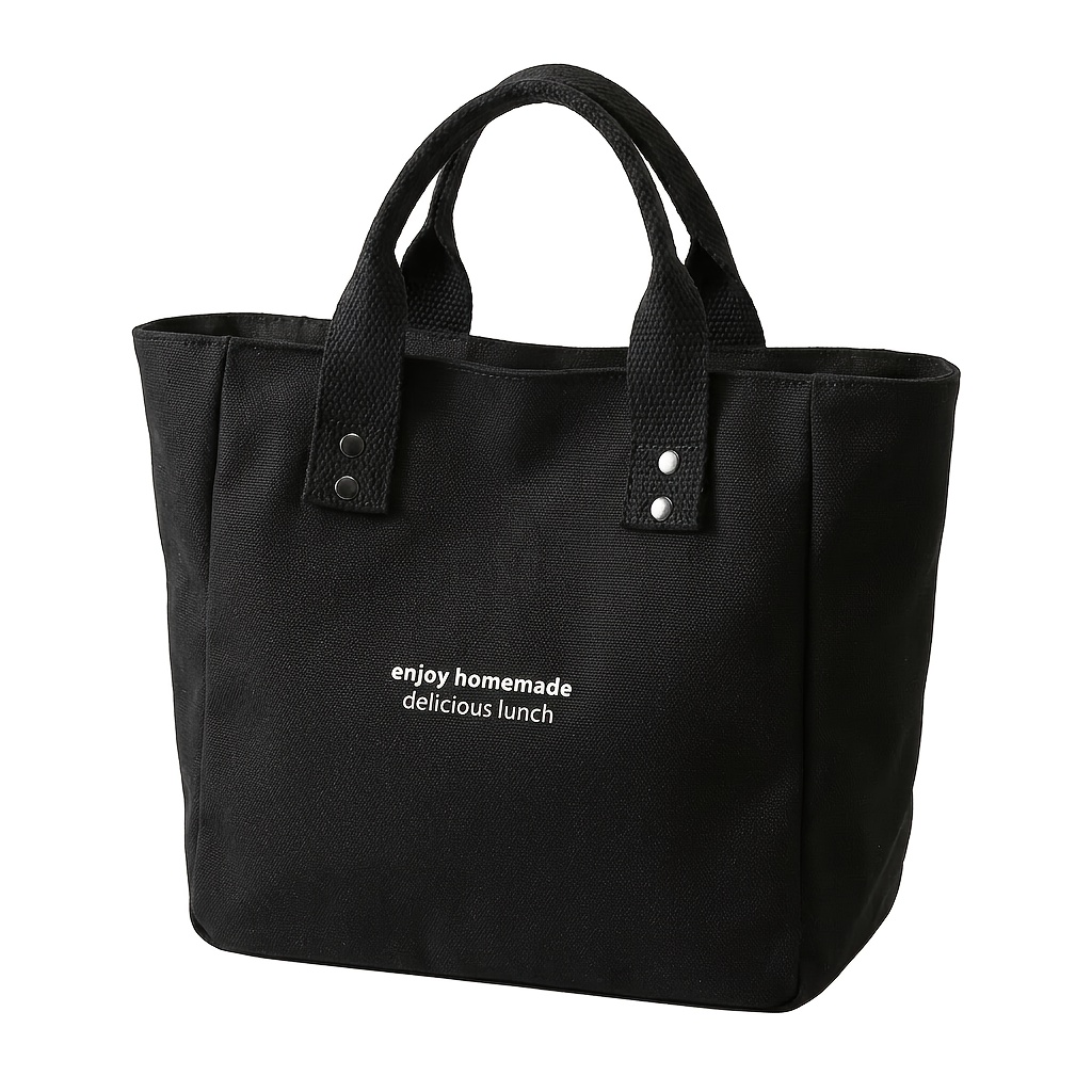 canvas solid color tote bag   bento mommy office worker outing with rice   matching fashion handbag lunch box    