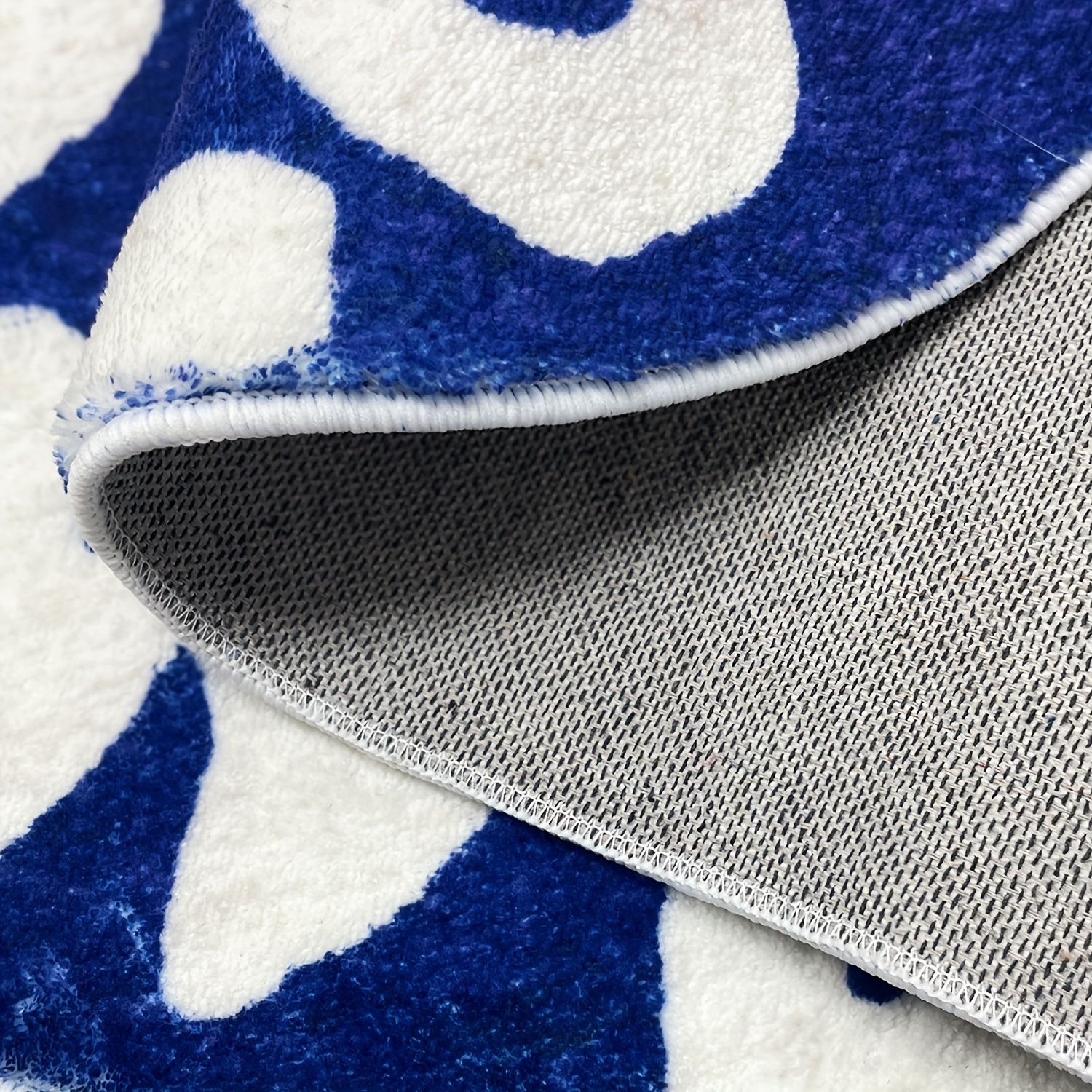1pc blue cartoon creative caution wet floor carpet soft and comfortable   cashmere material tpr non slip bottom back suitable for bathroom laundry room kitchen washstand creative door mat and other indoor home carpet decoration oval cute   bath rug Product details 6