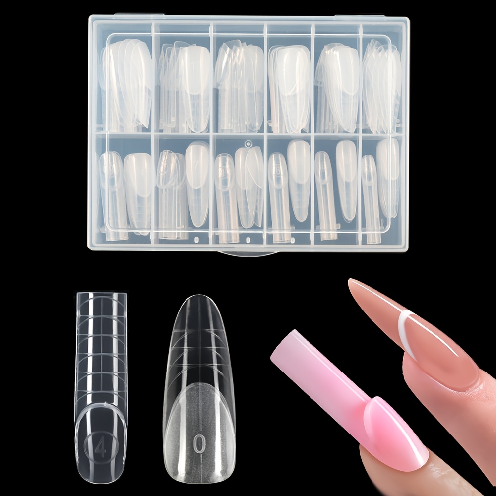 TEMU A Set Of 120pcs For Square And Almond French Manicure Extensions, Featuring Square And Semi- Styles. This Salon-grade Kit Is Ideal For At Home,