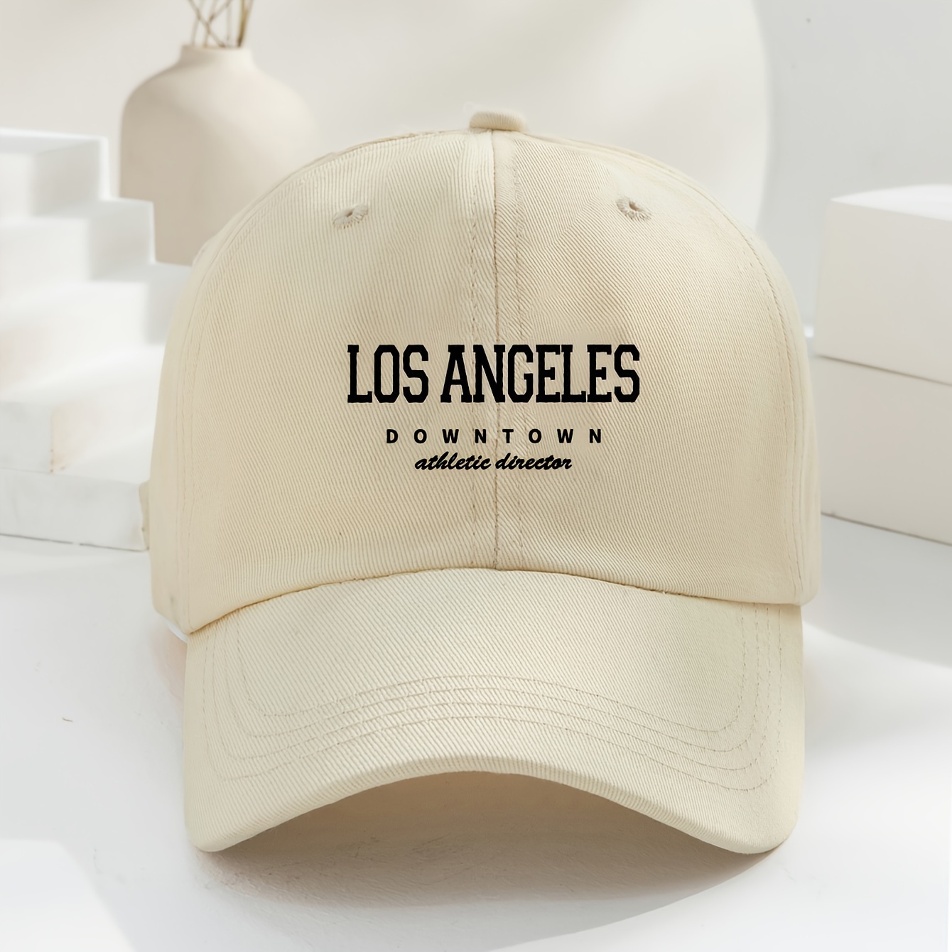 

Los Angeles Print Baseball Cap - Adjustable, Breathable Cotton Dad Hat For | Fashionable Curved Sun Protection