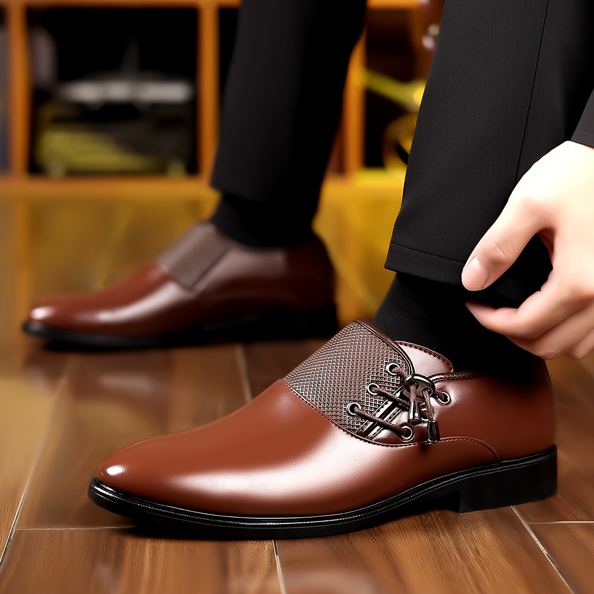 comfy brown dress shoes Cognac Dress Shoes main image 1
