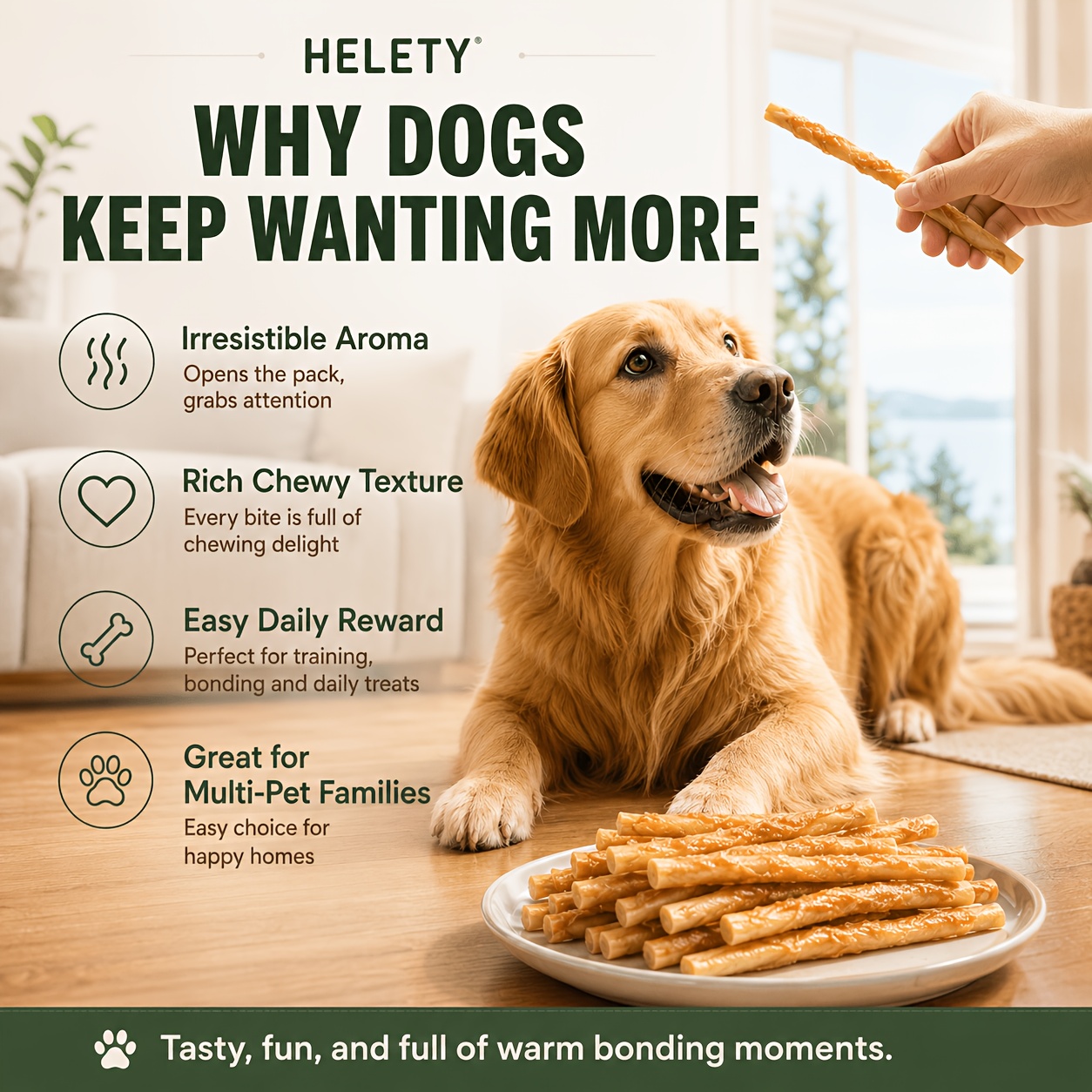 collagen   dental treats tender meat strips suitable for labradors and golden retrievers     teeth a training reward suitable for small medium and large dogs as a   treat Product details 5