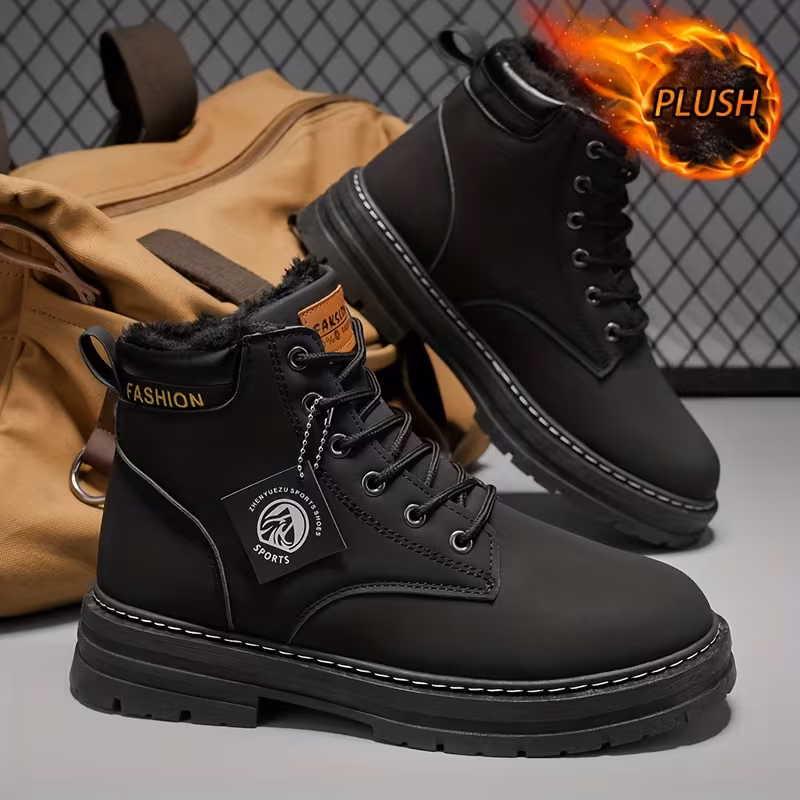 a pair of mens winter warm snow boots stylish and versatile outdoor activities gift for holidays shoes are ideal for sports and leisure featuring a 2