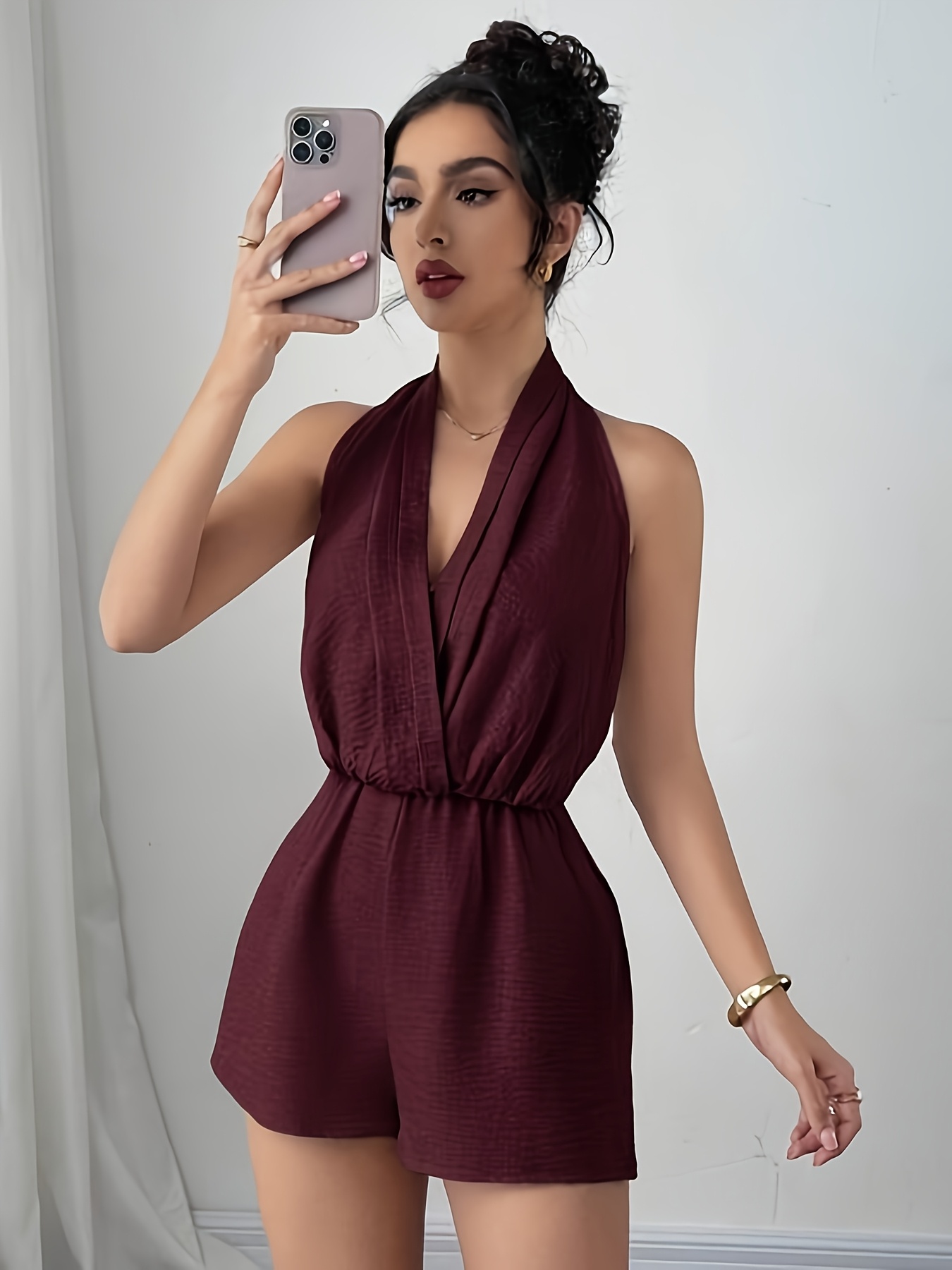 Un mono elegante y sofisticado para mujer con un diseño romántico de espalda descubierta, perfecto para fiestas, vacaciones, citas, bodas y cumpleaños. "Estilo Dirigente"