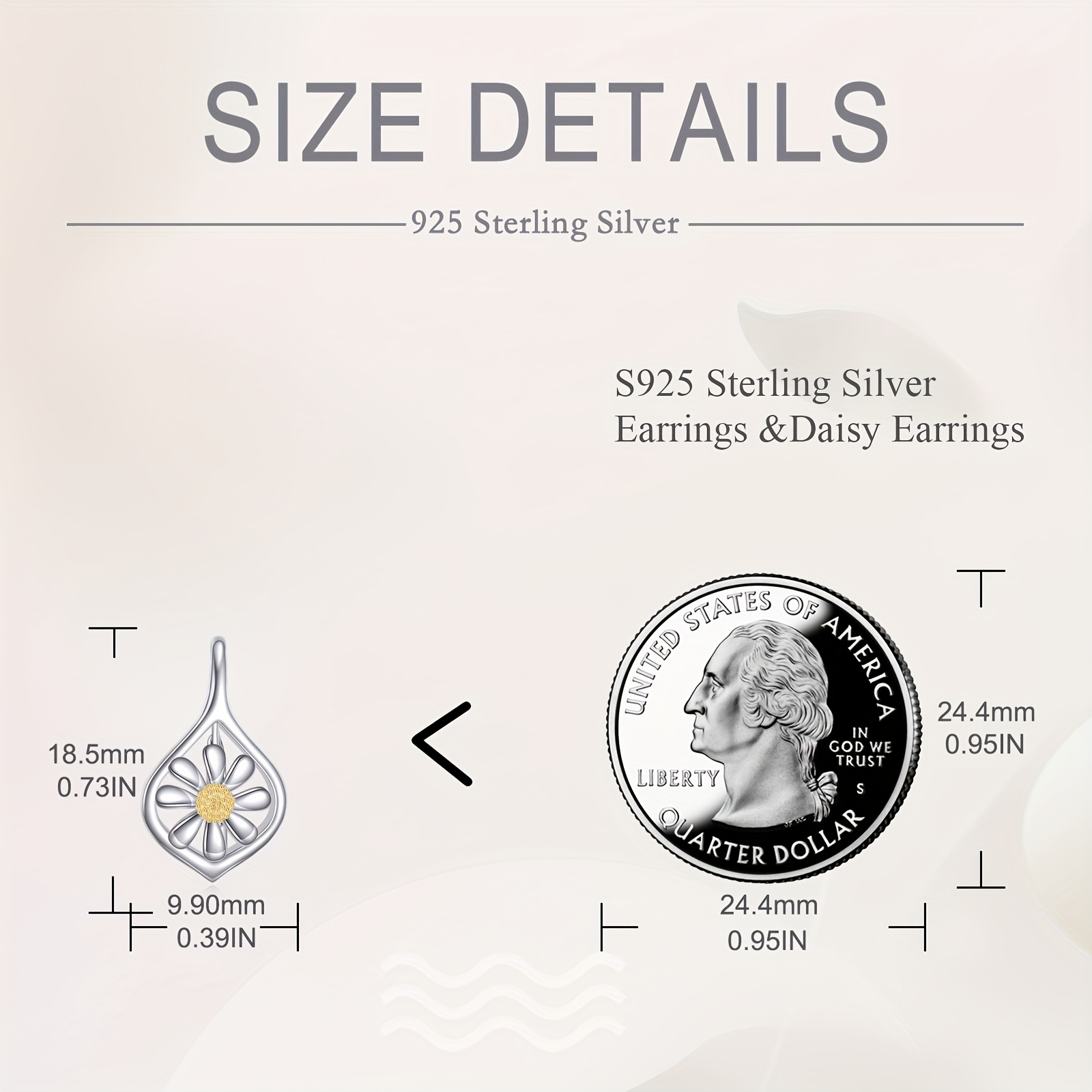 daisy earrings for women sterling silver daisy dangle drop earrings dainty flower leverback jewelry for women Product details 5