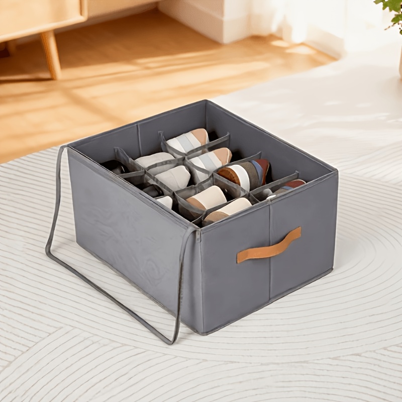 TEMU 1pc Heavy Duty Foldable Under Bed Storage Organizer, Washable Oxford Fabric Dustproof Box With Clear Window, Sturdy Handles And Zippers, Multi